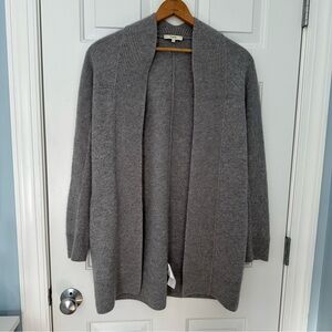 Vince Heather Gray 100% Cashmere Open Front Cardigan Sweater Rib Trim Sz XS EUC